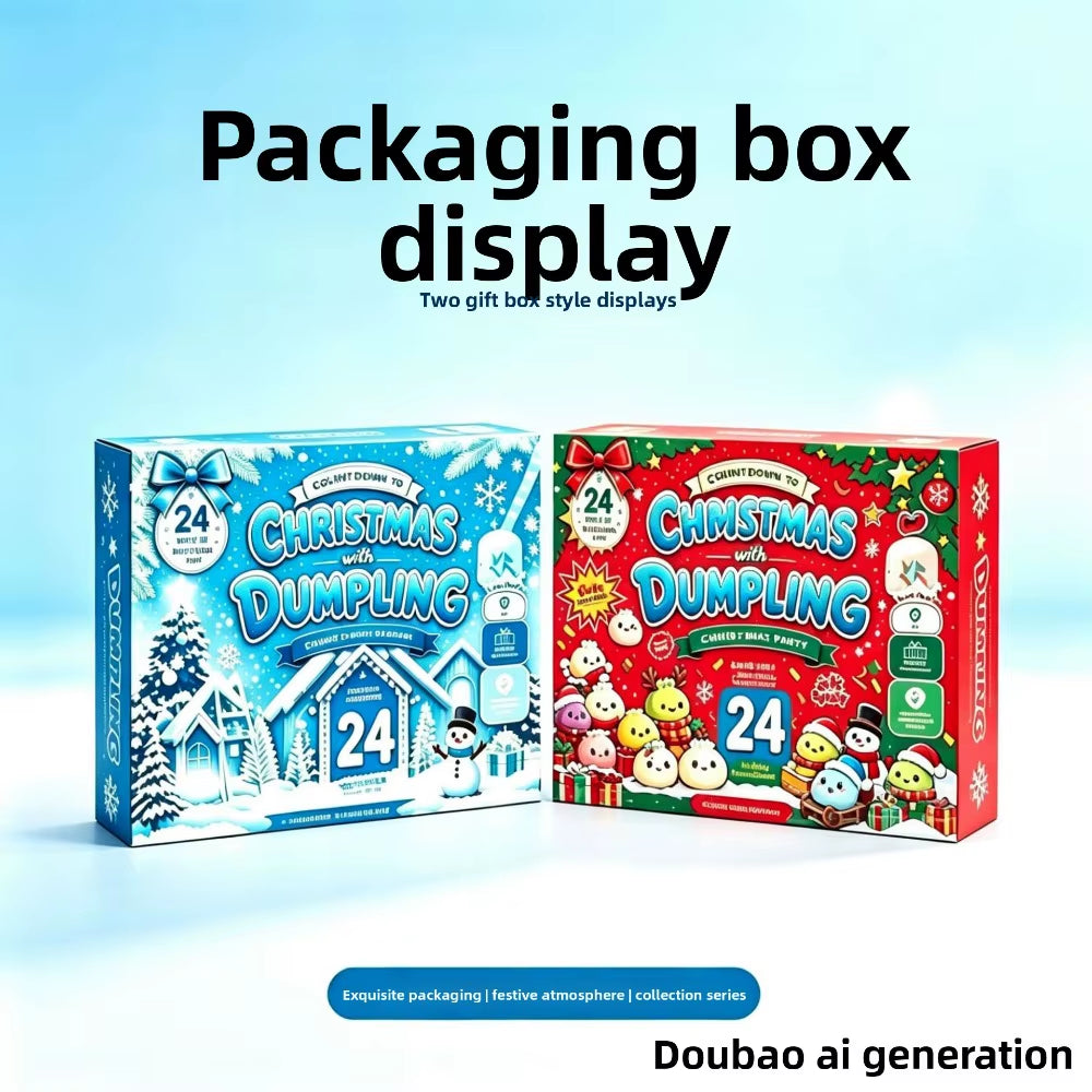 Christmas Dumpling Squishy Advent Calendar 24 Days Countdown Mystery Surprise Anxiety Relief Slow Rising