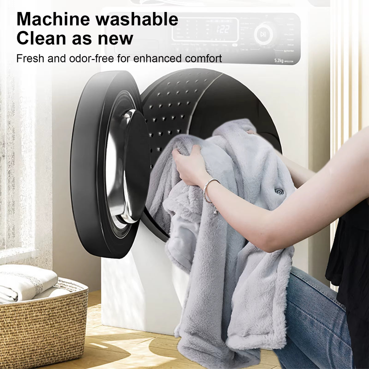 USB Electric Heated Robe Poncho Blanket Hoodie with 3 Heating Level Heated Blanket Throw Wrap Washable for Camping Travel Office