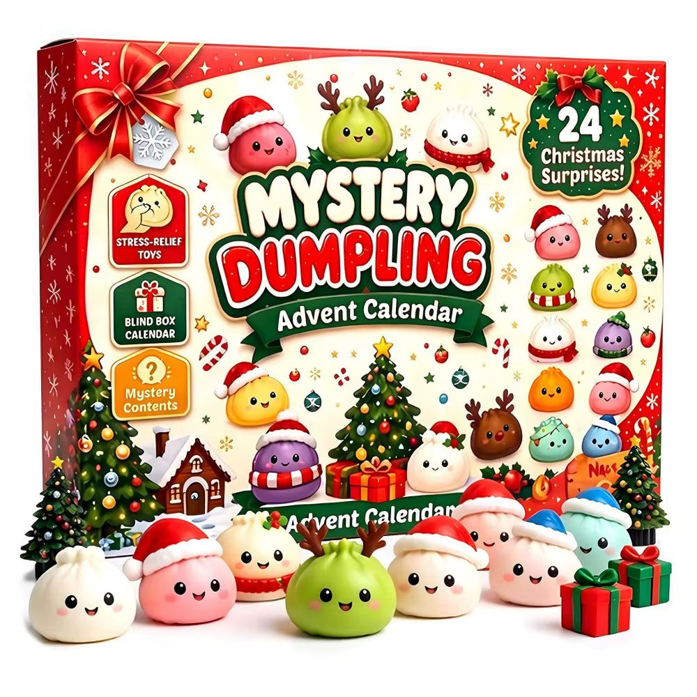 Christmas Dumpling Squishy Advent Calendar 24 Days Countdown Mystery Surprise Anxiety Relief Slow Rising