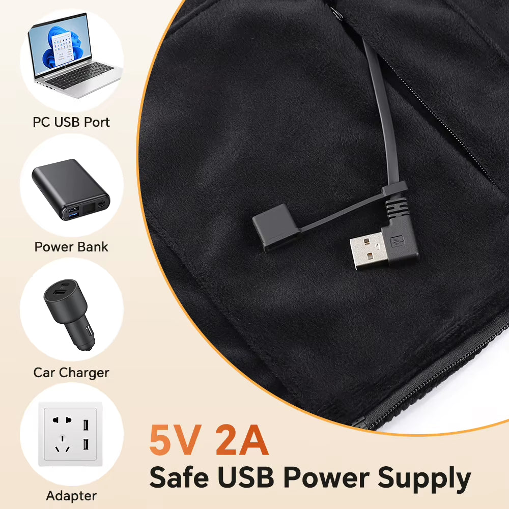 Electric Heated Hoodie Wearable Blanket 5V USB Warm Cape 3-Temp Graphene Heating Wrap for Lounging Travel Gift Idea