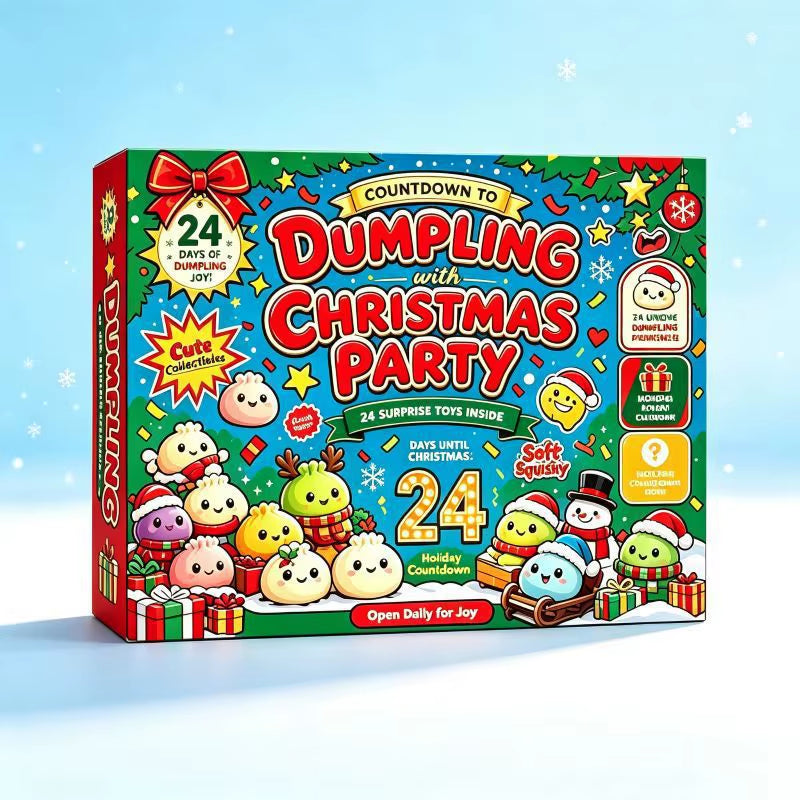 Christmas Dumpling Squishy Advent Calendar 24 Days Countdown Mystery Surprise Anxiety Relief Slow Rising